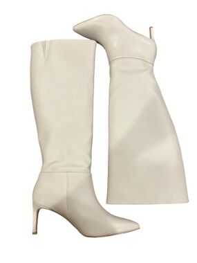 BCBGeneration Cream Knee-High Leather Boots - Women